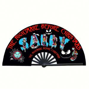 Abanicos Plegables de Nailon Grandes Personalizados para Fiestas, Abanicos de Bambú con Sonido para Publicidad de Halloween, Estilo Clásico con Técnica Pintada - Product Image 1