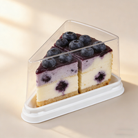 Boîte d'emballage triangulaire pour gâteau au fromage en PET de qualité alimentaire avec couvercle, conteneur transparent en plastique de qualité alimentaire pour dessert
