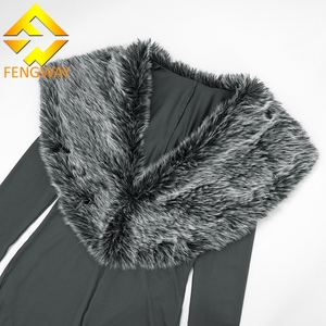 Autunno inverno nuova tuta Sexy con collo in pelliccia da donna manica lunga scollo a V Skinny in generale con scaldagambe tuta di un pezzo - Product Image 4