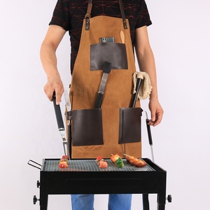 CHANGRONG personalizado encerado lona bolsillos impermeable barbacoa parrilla <span class=keywords><strong>delantal</strong></span> <span class=keywords><strong>para</strong></span> los hombres - Product Image 6