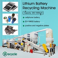 Usine de recyclage de batteries lithium-ion pour voitures de rebut de 300 à 1000 kg/h