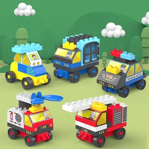 益智玩具74支DIY积木汽车套装组装玩具儿童早教中间粒子积木玩具套装