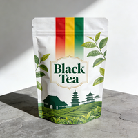 Sachet de thé personnalisé écologique refermable de qualité alimentaire avec valve et fermeture éclair en plastique, surface mate