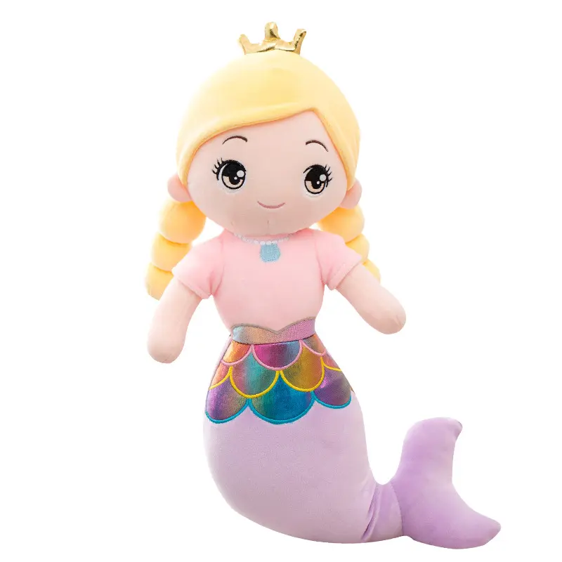 free sample Custom Creative Cute Mermaid Princess Doll Pillow Plush Stuffed Toy For Children Gift