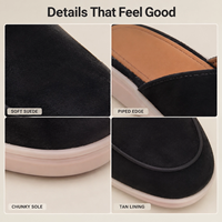 Mules en daim de luxe pour hommes RADOLFA modèle S2026, semelle en caoutchouc antidérapante, mocassins sans talon, chaussures ouvertes style décontracté, mode classique