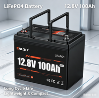 Baterai LiFePO4 Mini Enlzh High Safety 100Ah 12.8V Mendukung 4 Unit Baterai Lithium Ion Tersusun Seri atau Penyimpanan Energi
