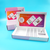 Boîte d'emballage en carton ondulé personnalisée avec logo, avec insert de séparation, pour kits de beauté et de manucure, vente en gros