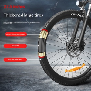 <span class=keywords><strong>Bicicleta</strong></span> Eléctrica de Montaña de 27.5 Pulgadas con Motor Central, 9 Velocidades, Carga de 120 kg, Batería de Litio de 48V 400W, Cuadro de Aleación de Aluminio, Doble Suspensión - Product Image 4