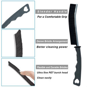 Cepillo de limpieza de juntas de cerdas duras, cepillo para limpiar azulejos, cepillo para limpiar juntas profundas, herramientas y accesorios para limpiar huecos y grietas. - Product Image 4