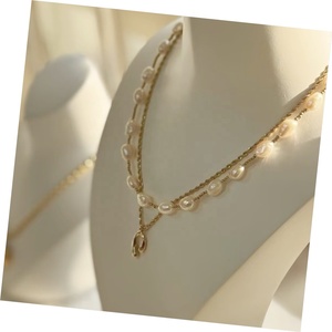 18k Gold Plated Pendant <strong>Pearl</strong> Zircon <strong>Necklaces</strong> Wholesale Custom Round Heart Geometric Pendant Stainless Steel <strong>Necklace</strong> Jewelry - Product Image 2