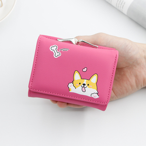 Mini Three Fold Lady Student Fashion Trendy Pouch Short Open Closure Waterproof <strong>Clutch</strong> with Polyester Lining for Women - Product Image 1