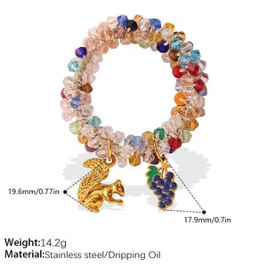 Accessoires <span class=keywords><strong>de</strong></span> mode pour cheveux : Élastiques à queue <span class=keywords><strong>de</strong></span> <span class=keywords><strong>cheval</strong></span>, bracelets en plastique colorés, chouchous DIY à motifs fruités, empilables, pour enfants, collection été fraîche - Product Image 3