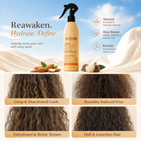 Spray réparateur capillaire biphasé à l'amande et au beurre de karité, ultra-hydratant, anti-frisottis, après-shampoissant sans rinçage, qualité supérieure, pour tous types de cheveux