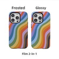 Coque de téléphone POD Rainbow Strip - Design de style européen - 16 coques de téléphone - Adhésif magnétique deux-en-un pour la charge sans fil, antichoc