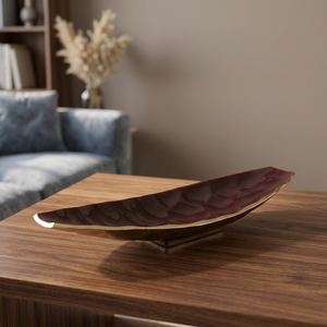 Bol décoratif de luxe fabriqué à la main avec une élégante finition rouge et or, pièce maîtresse parfaite pour la décoration de la table à manger ou du salon - Product Image 1