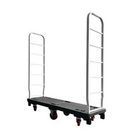 Chariot à plateforme en acier robuste de type U pour usage industriel avec 6 roues, capacité de stockage de 400 kg
