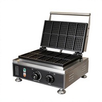 Machine à gaufres belges carrées antiadhésives 10 pièces, 1550W, 110V/220V, avec contrôle de la température et de la minuterie, pour usage commercial, hôtelier et domestique
