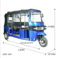 Offre Spéciale EV électrique 60V DOT EEC acier certifié pousse-pousse Tuk Tuk véhicule de tourisme fermé pour Taxis touristes visites touristiques