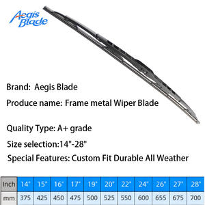 Escobilla Limpiaparabrisas con Armazón Metálico Universal, Limpiaparabrisas de Hierro para Parabrisas, Limpiaparabrisas Delantero de Goma Natural de Alta Resistencia, Piezas de Automóvil - Product Image 2