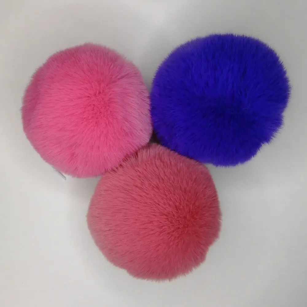 Factory wholesale faux Hair fox fur pompom or faux raccoon fur pom pom ball with snap/Pin/paster