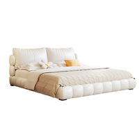 Modernes einfaches französisches Doppelbett King-Size mit High Box Storage Leder polsterung für Haupt schlafzimmer Wohnzimmer möbel