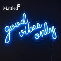 Enseigne néon LED « Good Vibes Only » – Décoration murale esthétique en acrylique rose, intensité réglable, prête à être expédiée pour chambre, salon, bureau à domicile