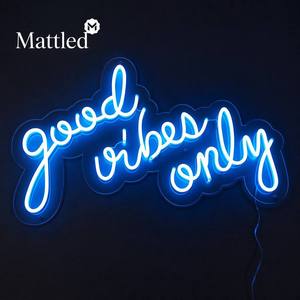 Letrero LED de Neón 'Good Vibes Only', Decoración de Pared Estética, Acrílico Rosa Regulable, Listo para Enviar, para Dormitorio, Sala de Estar, Oficina en Casa - Product Image 5