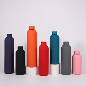 OEM Sports Stainless Steel Vacuum <b>Flask</b> 500ml Insulated Water <b>Bottle</b> Leak-Proof BPA Free Purple Rubber Coating Small Mouth - Product Image 1
