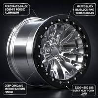 Nouvelles jantes forgées sur mesure 16-22 pouces Chrome Snowflake Mesh Deep Lip Beadlock pour Raptor pour Chevrolet Silverado 2500 4x4