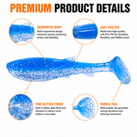 Leurre souple de pêche de haute qualité, type Swimbait Crankbait Shad, réaliste, avec queue en T, 6 couleurs, 0.5g, 1.2g, 2.1g