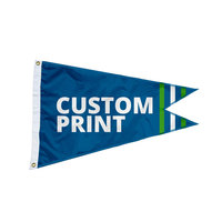 Meilleure qualité livraison rapide impression personnalisée Polyester Double face drapeaux de bateau impression personnalisée pêche Burgee drapeau pour bateau