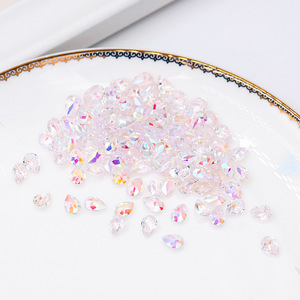 Strass en résine AB en forme de goutte d'eau 5x7mm à dos plat, décorations irisées pour nail art - Product Image 2