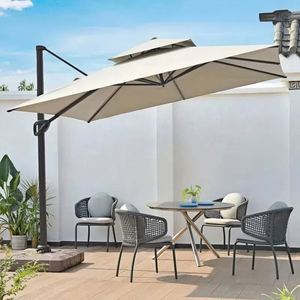 Parasols de restaurant durables en aluminium, imperméables, avec éclairage solaire, pour l'extérieur - Product Image 2