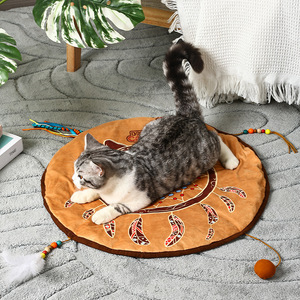 Atacado gato zero mat pet gato jogar jogos mat scratcher multi-função cama estilo boêmio tapete - Product Image 3