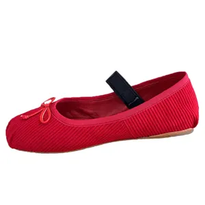 2023 브랜드 새로운 라운드 발가락 플랫 솔 여성 발레 신발 얕은 나비 매듭 커버 힐 솔리드 패션 캐주얼 편안한 신발