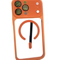Coque de téléphone magnétique transparente verte en acrylique à couverture intégrale avec protection grand angle et refroidissement pour iPhone 17 PRO MAX