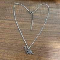 Collar de Acero Inoxidable, Inoxidable, con Colgante de Dinosaurio Pequeño, Simple, Dulce y Lindo, con Forma de Corazón Calado para Niños