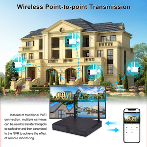 Tùy chỉnh 3MP 4Chanel Wifi Home an ninh máy ảnh IP65 phát hiện chuyển động ngoài trời tầm nhìn ban đêm hệ thống CCTV <span class=keywords><strong>Camera</strong></span> không dây NVR Kit - Product Image 6
