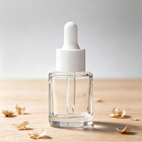 Flacon d'essence liquide de 30 ml, flacon cylindrique à épaule plate, flacon liquide en verre de 20 ml, huiles essentielles emballées, flacons vides.