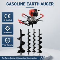 Tarière thermique industrielle 52cc pour le forage de trous de poteaux et de sols, avec mèche de 80-300mm, certifiée CE, OEM, pour la construction de clôtures
