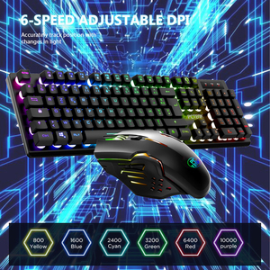 Pctenk xd82r các chuyên gia dẫn có dây chơi game bàn phím và chuột Combo Backlit kích thước đầy đủ cho gamer Máy tính để bàn chuột bàn phím thiết lập - Product Image 3