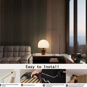 Paneles Acústicos Elegantes SANYUAN, Diseño Curvo de Listones Flexibles Modernos, Alto NRC 80%, Paneles de Listones de Madera Ecológicos para el Hogar - Product Image 6