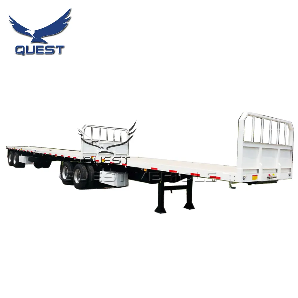 Made in China Henred Double Flatbed Trailer  Superlink Trailers  Interlink Flat Deck Semi Trailers For Sale
