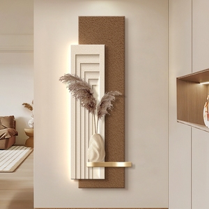 2025 Nueva pintura decorativa de pared de pasillo LED de gama alta Wabi Sabi textura de arenisca galería de arte decoración de pared Vertical - Product Image 1