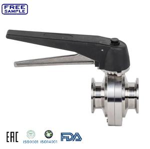 Vanne papillon sanitaire à commande manuelle/pneumatique/électrique, à bride, en acier inoxydable SS304/SS316L, pour les médias alimentaires, les boissons, l'eau, l'huile et les liquides à base d'hydrocarbures - Product Image 1
