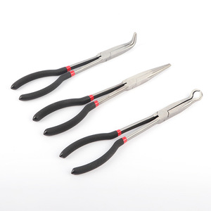 90 Degree Bend Nose Pliers 11 Inch Stainless Steel Industrial Grade Pointed Beak Smooth Jaw Extension Needle Nose Pliers - Product Image 3
