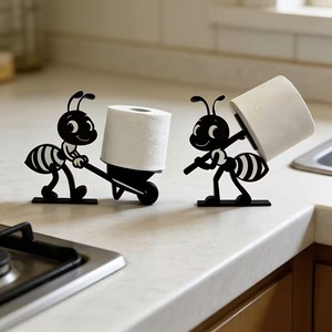 Ant Toilet Paper Holder 3D Printed No Drilling Required Bathroom Decor Ornament - Product Image 4