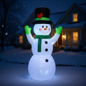 Luces Navideñas con Diseño de Muñeco de Nieve, 110V CA, LED Blanco, Decoración Inflable para Uso en Exteriores Durante las Fiestas - Product Image 2