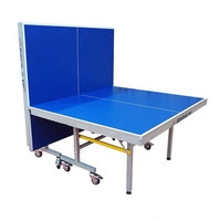 Table de ping-pong moderne de taille de 25mm Chine utilisation intérieure Dhs ping-pong avec roues mobiles pliables