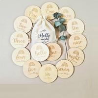 Accessoires créatifs pour photos de bébé, cartes de décoration en bois pour les étapes mensuelles et anniversaires de bébé, artisanat en bois pour cadeaux